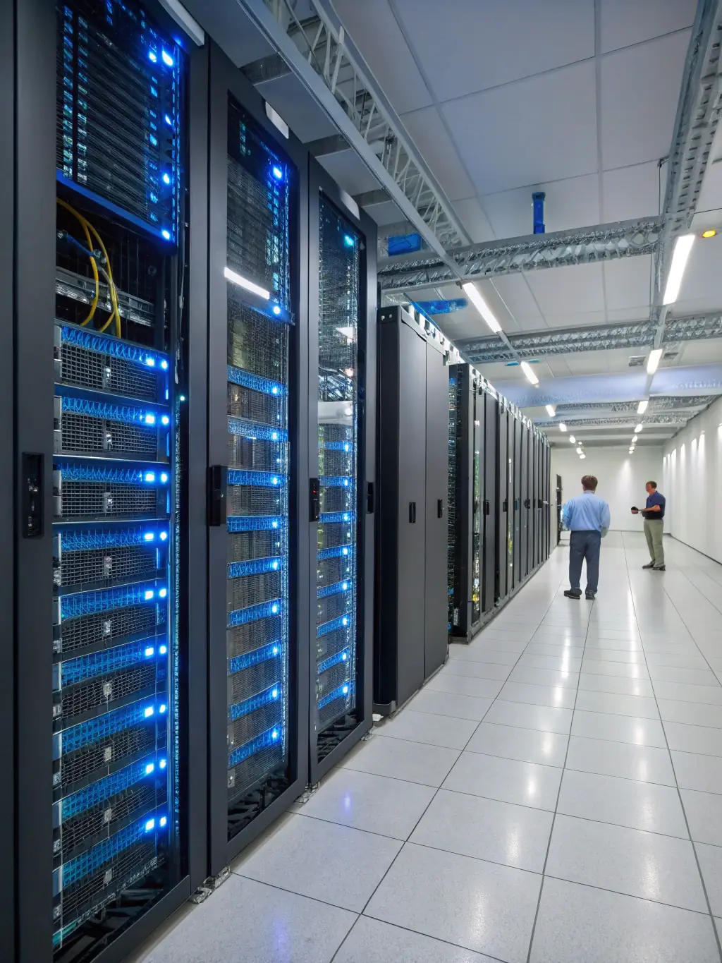 A server rack in a data center, symbolizing reliable and secure website hosting services.