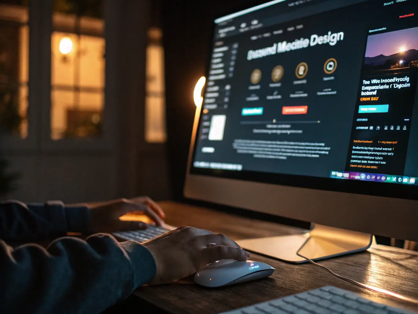 A user interacting with the AI-powered features of the 4dge Technology AI Website Builder, such as automatic content generation and design suggestions.